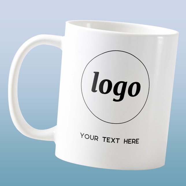 Enkel Logotyp- och textverksamhet Kaffemugg (Logo and text custom business promotional coffee mug)