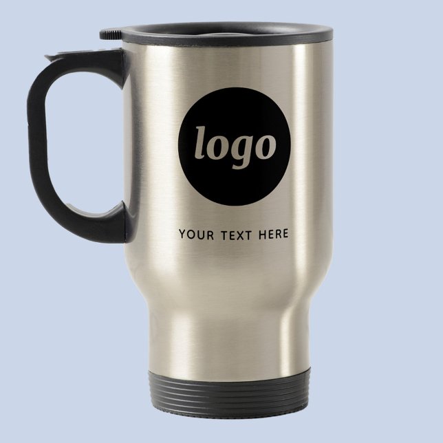 Enkel Logotyp- och textverksamhet Resemugg (Logo with custom text business promotional travel mug)