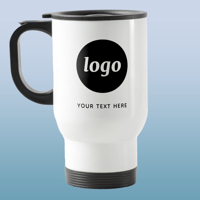 Enkel Logotyp- och textverksamhet Resemugg (Logo with custom text business promotional travel mug)