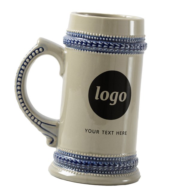 Enkel Logotyp- och textverksamhet Sejdel (Simple logo with custom text business branding promotional beer stein mug)