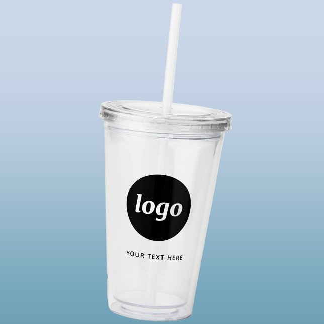 Enkel Logotyp- och textverksamhet Take Away Mugg (Logo and custom text business promotional acrylic tumbler)