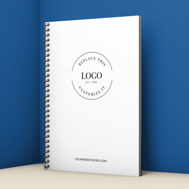 Enkel Logotyp och webbplats - PR-verksamhet Anteckningsbok (Custom business logo and website spiral notebook)