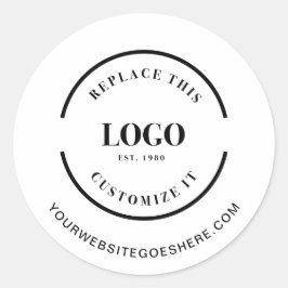 Enkel logotyp på företagets webbplats Enkel produk Runt Klistermärke