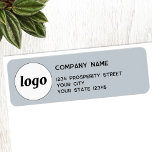 Enkel Logotyp Powder Blue Company Returadress Returadress Etikett<br><div class="desc">Lägg till din egen logotyp och ditt företag namn och adress till denna enkla,  minimalistiska och professionell pulverblåa returadress frimärke för att representera ditt varumärke.</div>