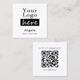 Enkel Logotyp QR-kod AffärsKort Fyrkantigt Visitkort