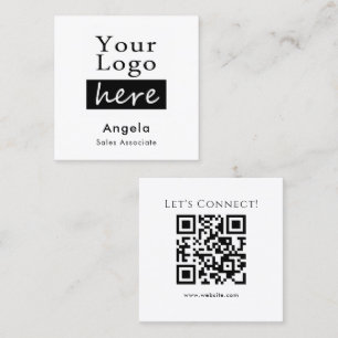 Enkel Logotyp QR-kod AffärsKort Fyrkantigt Visitkort