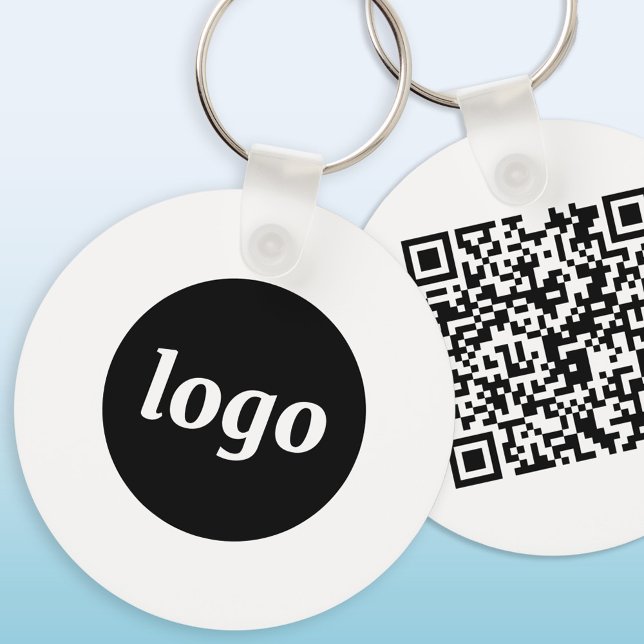 Enkel Logotyp QR-kod Affärsmarknadsföring Nyckelring (Logo and QR code business promotional keychain keyring)
