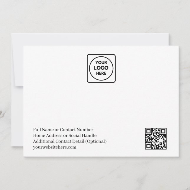 Enkel Logotyp QR-kod Affärsnotkorts Anteckningskort (Framsida)