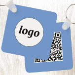 Enkel Logotyp QR-kod, blå affärsverksamhet Nyckelring<br><div class="desc">Lägg till din egen logotyp och QR-kod till denna slående minimalistiska professionell. Ändra bakgrunden till färg i Design Verktyg eller e-post squirrell@rocketmail.com om du vill ha hjälp med ändringar i färg. Underbar för anpassning av anställda eller som en marknadsföringsprodukt för anställda, kunder och kunder. Perfekt för ett handels- eller företagsevenemang....</div>