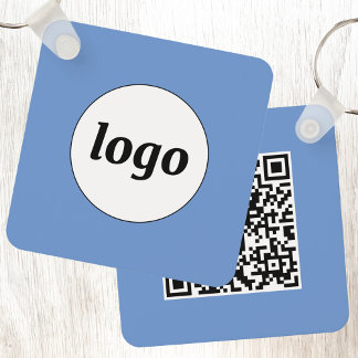 Enkel Logotyp QR-kod, blå affärsverksamhet Nyckelring