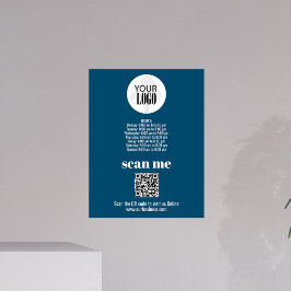 Enkel Logotyp QR-kod, blå Fototryck