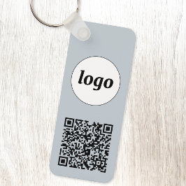Enkel Logotyp QR-kod - Business Blue Nyckelring