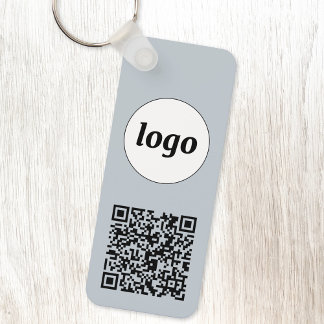 Enkel Logotyp QR-kod - Business Blue Nyckelring