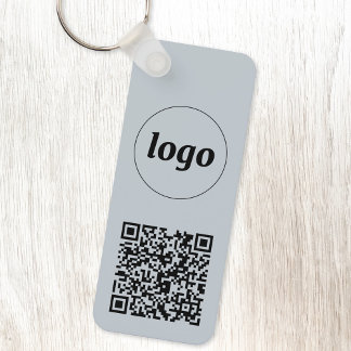 Enkel Logotyp QR-kod - Business Blue Nyckelring