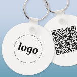 Enkel Logotyp QR-kod för affärsfrämjande Nyckelring<br><div class="desc">Lägg till din egen logotyp och QR-kod till denna slående minimalistiska professionell. Underbar för anpassning av anställda eller som en marknadsföringsprodukt för anställda,  kunder och kunder. Perfekt för företagsevenemang och handelsföreställningar.</div>