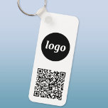 Enkel Logotyp QR-kod - företag Nyckelring<br><div class="desc">Lägg till din egen logotyp och QR-kod till denna slående minimalistiska professionell. Underbar för anpassning av anställda eller som en marknadsföringsprodukt för anställda,  kunder och kunder.</div>