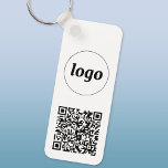 Enkel Logotyp QR-kod - företag Nyckelring<br><div class="desc">Lägg till din egen logotyp och QR-kod till denna slående minimalistiska professionell. Underbar för anpassning av anställda eller som en marknadsföringsprodukt för anställda,  kunder och kunder.</div>