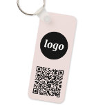 Enkel Logotyp QR-kod - företag Nyckelring<br><div class="desc">Lägg till din egen logotyp och QR-kod till denna slående minimalistiska professionell. Underbar för anpassning av anställda eller som en marknadsföringsprodukt för anställda,  kunder och kunder.</div>