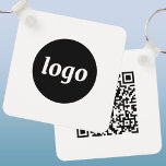Enkel Logotyp QR-kod - företag Nyckelring<br><div class="desc">Lägg till din egen logotyp och QR-kod till denna slående minimalistiska professionell. Underbar för anpassning av anställda eller som en marknadsföringsprodukt för anställda,  kunder och kunder. Perfekt för ett handels- eller företagsevenemang.</div>
