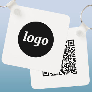 Enkel Logotyp QR-kod - företag Nyckelring
