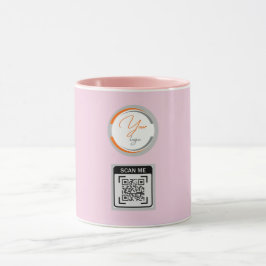Enkel Logotyp QR-kod Företag Rosa Mugg