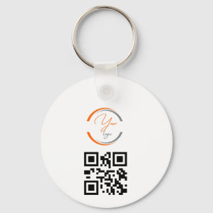 Enkel Logotyp QR-kod Företag Vit Nyckelring