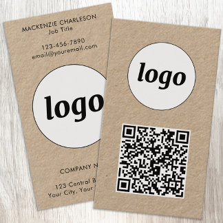 Enkel logotyp QR-kod i vertikal format Visitkort