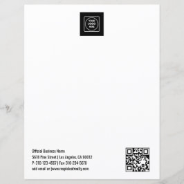 Enkel logotyp QR-kod Professionell brevhuvud