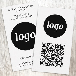 Enkel logotyp QR-kod Vertikal format Visitkort