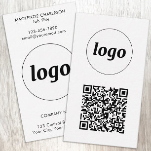 Enkel logotyp QR-kod Vertikal format Visitkort