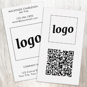 Enkel logotyp QR-kod Vertikal format Visitkort