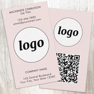 Enkel logotyp QR-kod Vertikal rosenskär Visitkort