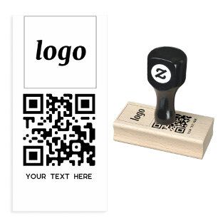 Enkel Logotyp QR-kodtext Business Promotional Stämpel