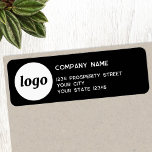 Enkel Logotyp, svart Returadress Returadress Etikett<br><div class="desc">Lägg till din egen logotyp och ditt företag namn och adress till denna enkla,  minimalistiska och professionell returadress frimärke för att representera ditt varumärke.</div>