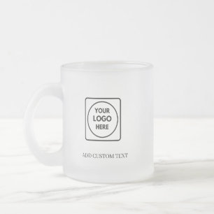 Enkel Logotyp Text Affärs Frostad Glas Mugg