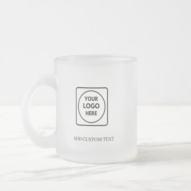 Enkel Logotyp Text Affärs Frostad Glas Mugg (Vänster)