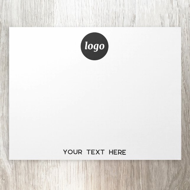 Enkel Logotyp, text - affärsfrämjande Anteckningsblock (Simple logo with custom text business branding promotional notepad)
