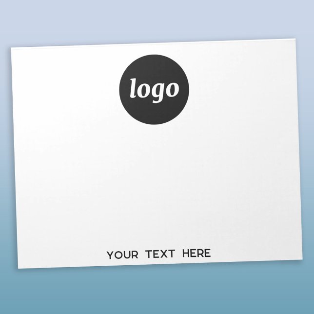 Enkel Logotyp, text - affärsfrämjande Anteckningsblock (Simple logo with custom text promotional business notepad)