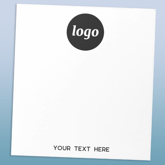 Enkel Logotyp, text - affärsfrämjande Anteckningsblock (Logo and custom text business promotional notepad)