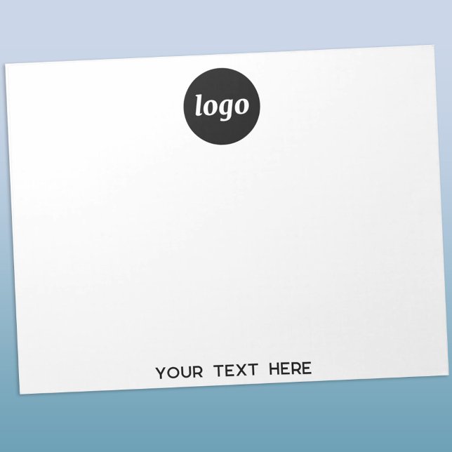 Enkel Logotyp, text - affärsfrämjande Anteckningsblock (Simple logo with custom text business branding promotional notepad)