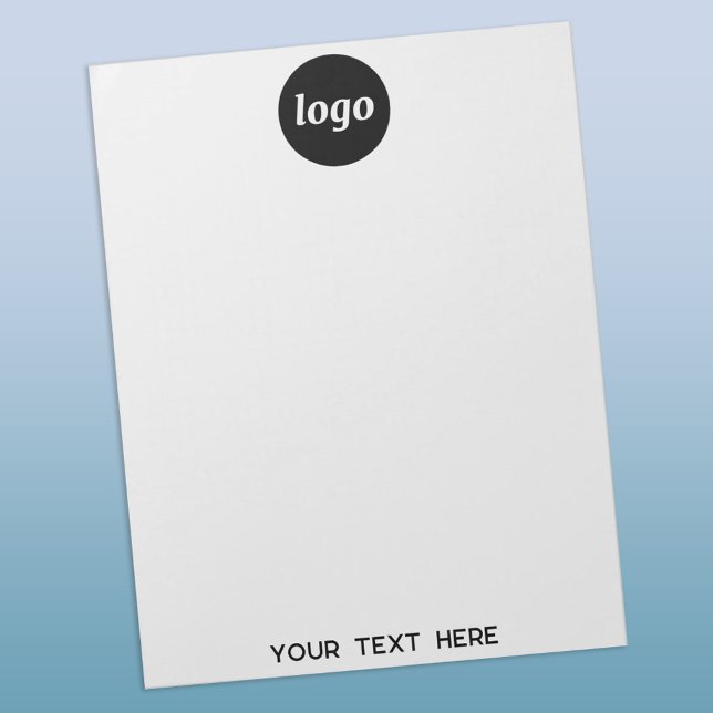 Enkel Logotyp, text - affärsfrämjande Anteckningsblock (Simple logo with custom text business branding promotional notepad)