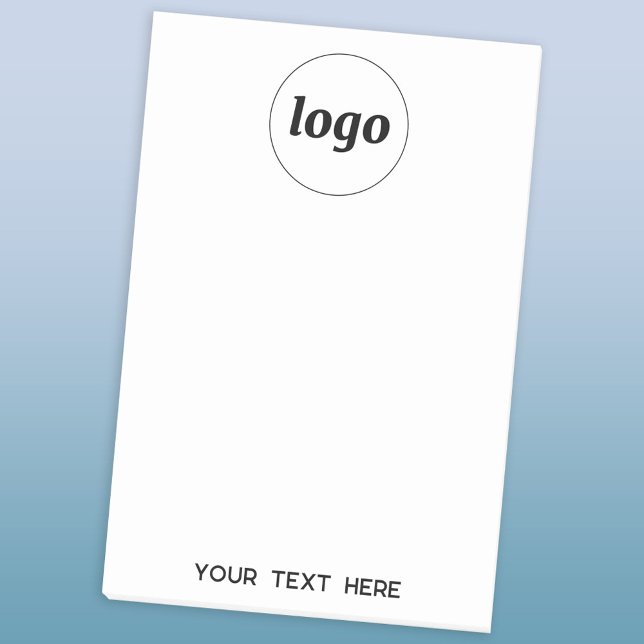 Enkel Logotyp, text - affärsfrämjande Post-it Block (Logo with custom text business promotional Post-It sticky notes)