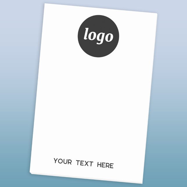 Enkel Logotyp, text - affärsfrämjande Post-it Block (Logo and custom text business promotional Post-It notes)