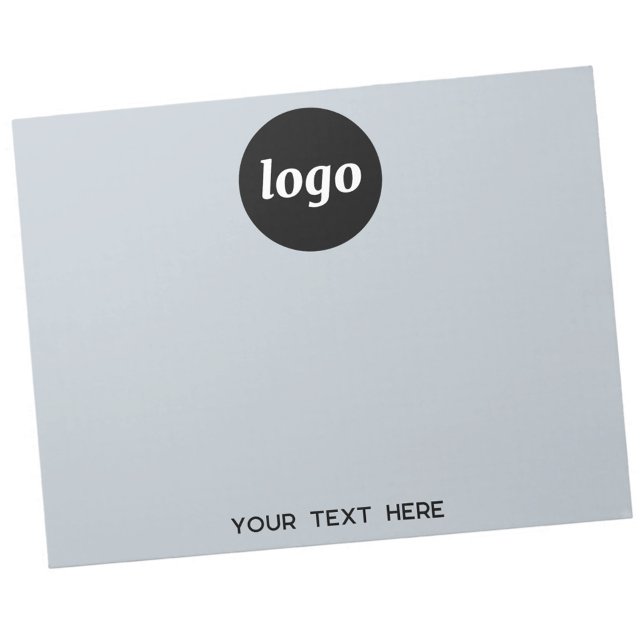 Enkel Logotyp Text Business Promotional Blue Anteckningsblock (Logo with custom text business promotional light dusty pastel powder blue notepad)