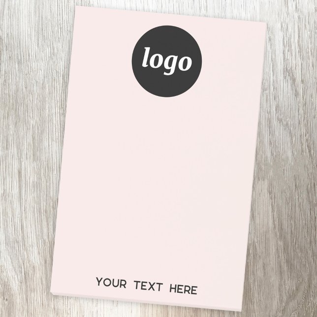 Enkel Logotyp Text Business Promotional  Rosa Post-it Block (Logo with custom text business promotional Post-It sticky notes)