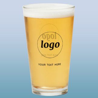 Enkel logotyp text företagsfrämjande ölglas glaskopp