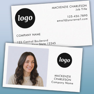 Enkel Logotyp Text Minimalistisk Foto Visitkort