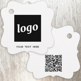 Enkel Logotyp Text och Prisa Märkre för QR-kod för Gåvor Etiketter
