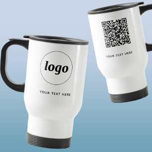 Enkel Logotyp Text och QR-kod Business Promotional Resemugg