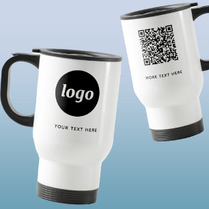 Enkel Logotyp Text och QR-kod Business Promotional Resemugg